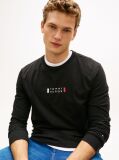 Negru T-Shirt Din Jerseu Cu Maneci Lungi Si Logo  Barbati