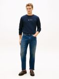 Blue T-Shirt Din Jerseu Cu Maneci Lungi Si Logo  Barbati