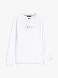 Alb T-Shirt Din Jerseu Cu Maneci Lungi Si Logo  Barbati