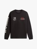 Negru T-Shirt Din Jerseu Cu Maneci Lungi Si Imprimeu  Barbati