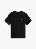 Negru T-Shirt Cu Croiala Lejera Si Logo  Barbati