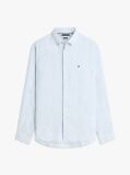 Blue Regular Fit Washed Pure Linen Shirt  Men