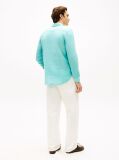 Blue Camasa Din In Pur Pique Washed Cu Croiala Regular  Barbati