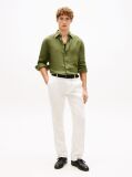 Green Regular Fit Washed Pure Linen Shirt  Men