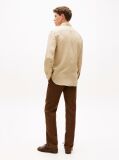 Beige Regular Fit Washed Pure Linen Shirt  Men