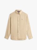Beige Regular Fit Washed Pure Linen Shirt  Men