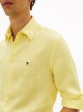 Yellow Regular Fit Washed Pure Linen Shirt  Men