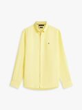 Yellow Regular Fit Washed Pure Linen Shirt  Men