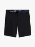 Negru Denton Pantaloni Scurti Twill Cu Croiala Slim Si Curea 9.5"  Barbati
