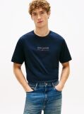 Blue Tricou Cu Guler Rotund Si Logo Jersey  Barbati
