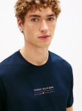 Blue Tricou Cu Guler Rotund Si Logo Jersey  Barbati