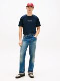 Blue Tricou Cu Guler Rotund Si Logo Jersey  Barbati
