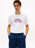 White Logo Graphic Crew Neck T-Shirt  Men