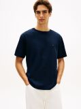 Blue Tricou Relaxat Din Jersey Cu Steag Brodat  Barbati