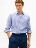 Multi Regular Fit Bengal Stripe Pure Linen Shirt  Men
