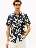 Multi Regular Fit Linen Blend Short Sleeve Shirt  Men