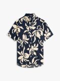 Multi Regular Fit Linen Blend Short Sleeve Shirt  Men