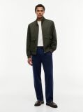 Green Logo Patch Zip-Thru Harrington Jacket  Men