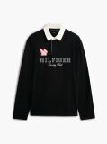 Negru Polo Rugby Cu Logo Appliqué Si Croiala Lejera  Barbati