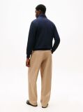 Blue TH Crest Embroidery Quarter-Zip Jumper  Men