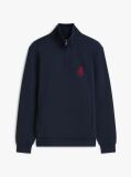 Blue TH Crest Embroidery Quarter-Zip Jumper  Men