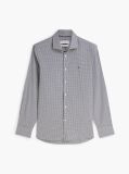 Black Slim Fit Gingham Check Poplin Shirt  Men