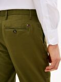 Green Denton Honeycomb Texture Straight Leg Chinos  Men