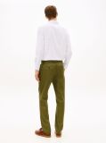 Green Denton Honeycomb Texture Straight Leg Chinos  Men