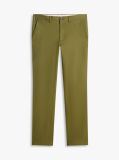 Green Denton Honeycomb Texture Straight Leg Chinos  Men