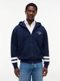 Blue Hanorac Cu Logo Nautic Si Fermoar  Barbati