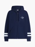 Blue Hanorac Cu Logo Nautic Si Fermoar  Barbati