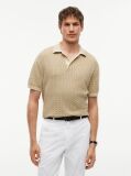 Bej Tricou Polo Cu Croiala Lejera Uzat  Barbati