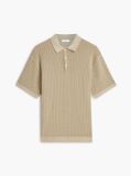 Bej Tricou Polo Cu Croiala Lejera Uzat  Barbati