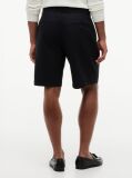Black Linen Blend 10" Inseam Belted Chino Shorts  Men