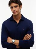 Blue Polo Cu Maneca Lunga Si Croiala Regular  Barbati
