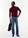 Rosu Pulover New York Label Din Lana Pura  Barbati