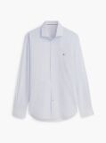 Blue Slim Fit Micro Print Poplin Shirt  Men