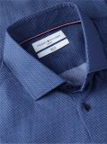 Blue Camasa Din Poplina Cu Croiala Slim Si Micro Imprimeu  Barbati
