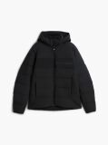Negru Geaca Puffer Cu Gluga Si Strat Dublu  Barbati