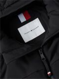 Negru Geaca Puffer Cu Gluga Si Strat Dublu  Barbati