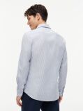 Blue Camasa Oxford Cu Croiala Slim Si Dungi  Barbati