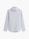 Blue Camasa Oxford Cu Croiala Slim Si Dungi  Barbati
