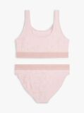 Pink Original Logo Print Bralette Bikini Set  Girls