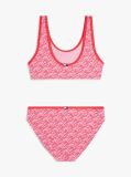 Pink Logo Print Bralette Bikini Set  Girls