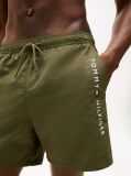 Green Original Logo Mid Length Swim Shorts  Men