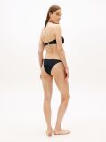 Negru Top Bikini Cu Guler Halter Si Inel  Femei
