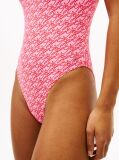 Pink Essential Logo Print Scoop Back Swimsuit  Women