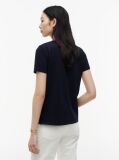 Blue Tricou Din Bumbac Organic Cu Logo  Femei