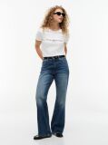 Alb Tricou Din Bumbac Organic Cu Logo  Femei
