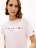 Roz Tricou Cu Logo Si Guler Rotund  Femei